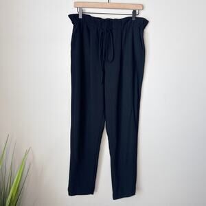 Gianni‎ Bini Size 8 Black Paperbag Pants High Waist Tie Belt Casual Dressy Chic